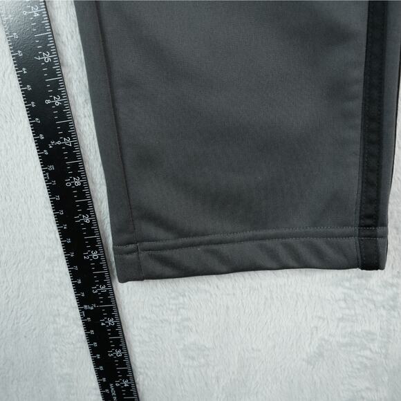 Adidas Pants Mens L 3-Stripes Tapered Gray Joggers Open Bottom Zippered Pockets - Picture 8 of 14
